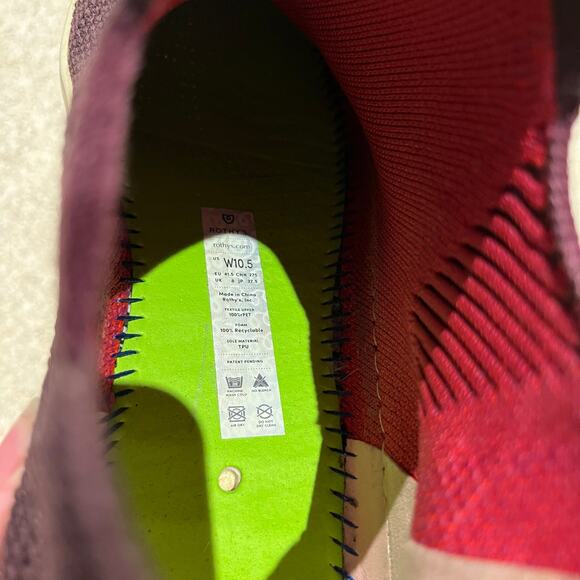 Rothys The Chelsea Berry Lattice Knit High Top Ankle Boots Sz 10.5 Casual - Picture 3 of 8